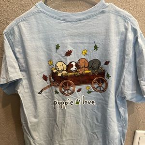 Puppie Love Fall Women’s Short Sleeve Tee, size Medium